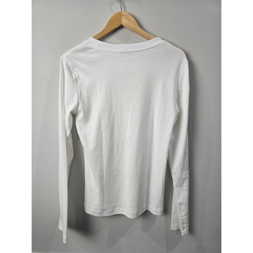 Tommy Hilfiger Womens White Cotton Long Sleeve Crew Neck Top 76J4889 L - Picture 7 of 7